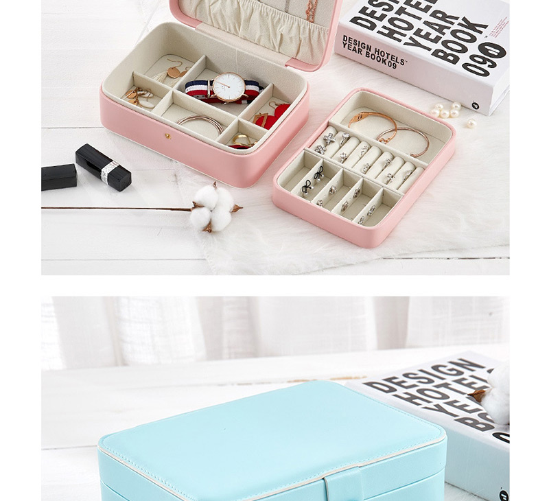 Fashion Pink Pu Double Jewellery Box,Jewelry Findings & Components