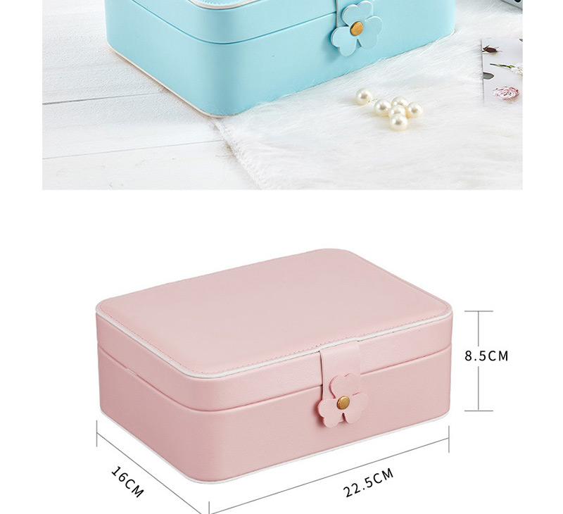 Fashion Pink Pu Double Jewellery Box,Jewelry Findings & Components