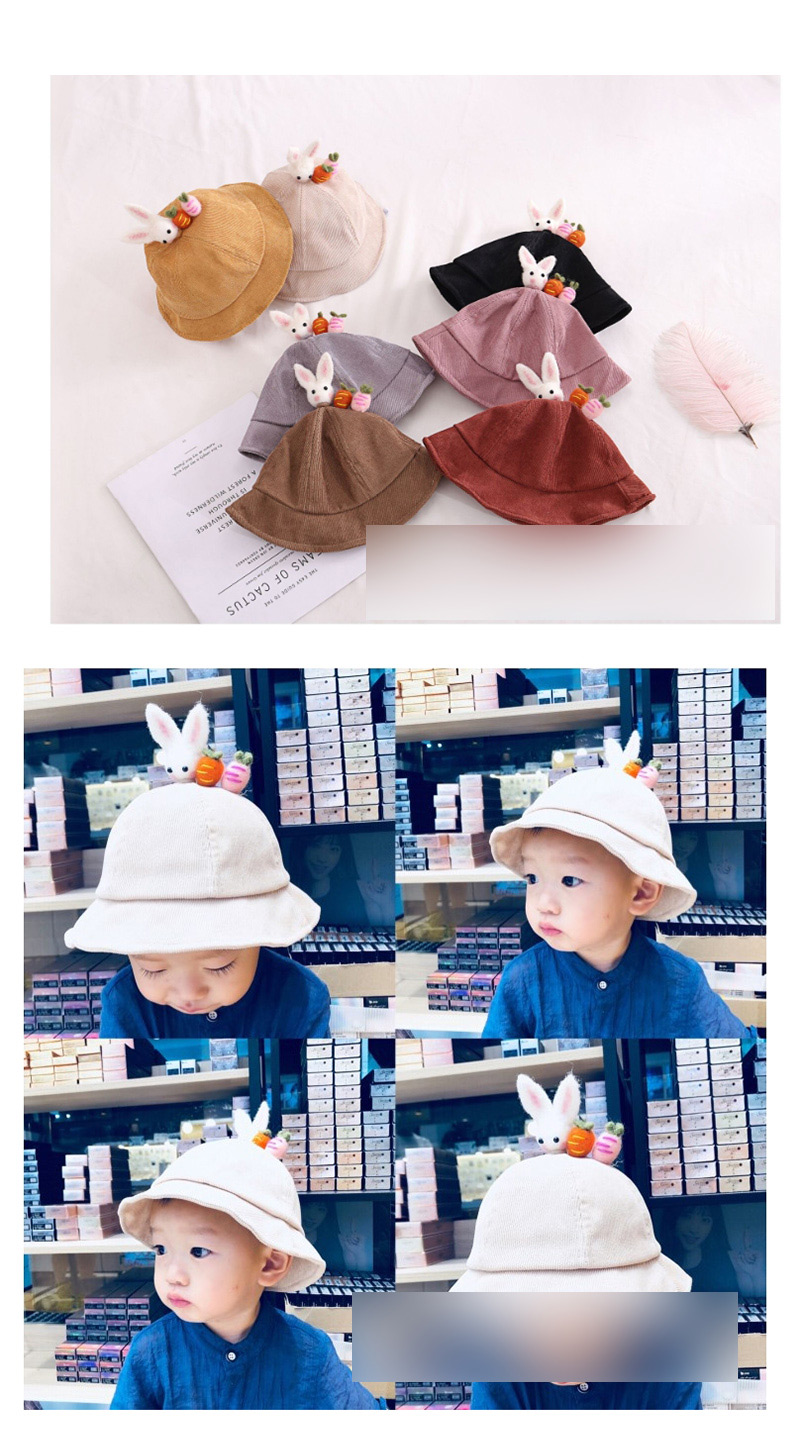 Fashion Bunny - Brown Cartoon Animal Corduroy Baby Fisherman Hat,Children