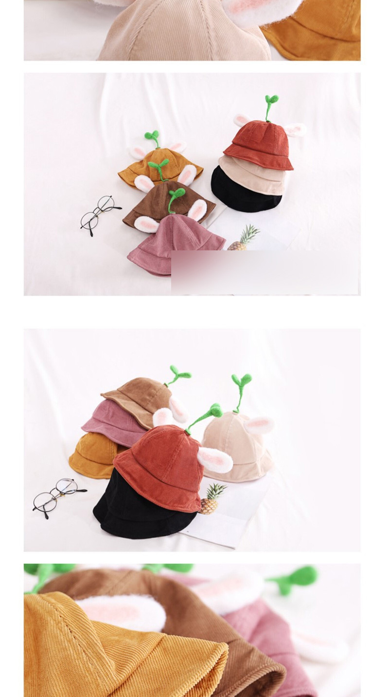 Fashion Bean Sprouts - Black Cartoon Animal Corduroy Baby Fisherman Hat,Children