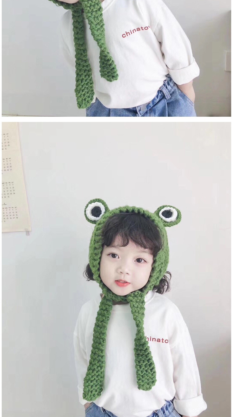 Fashion Khaki Knitted Wool Cartoon Frog Child Hair Band,Hair Ribbons