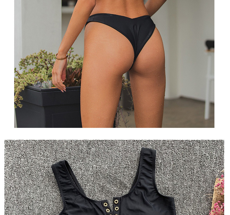 Fashion Black Solid Color Bikini Split Black Swimsuit Cross Swimsuit Sexy Bikini,Bikini Sets