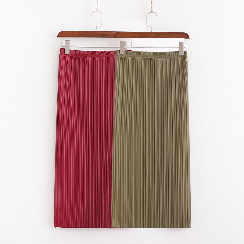 Fashion Red Wine Pleated Bag Hip Skirt,Skirts