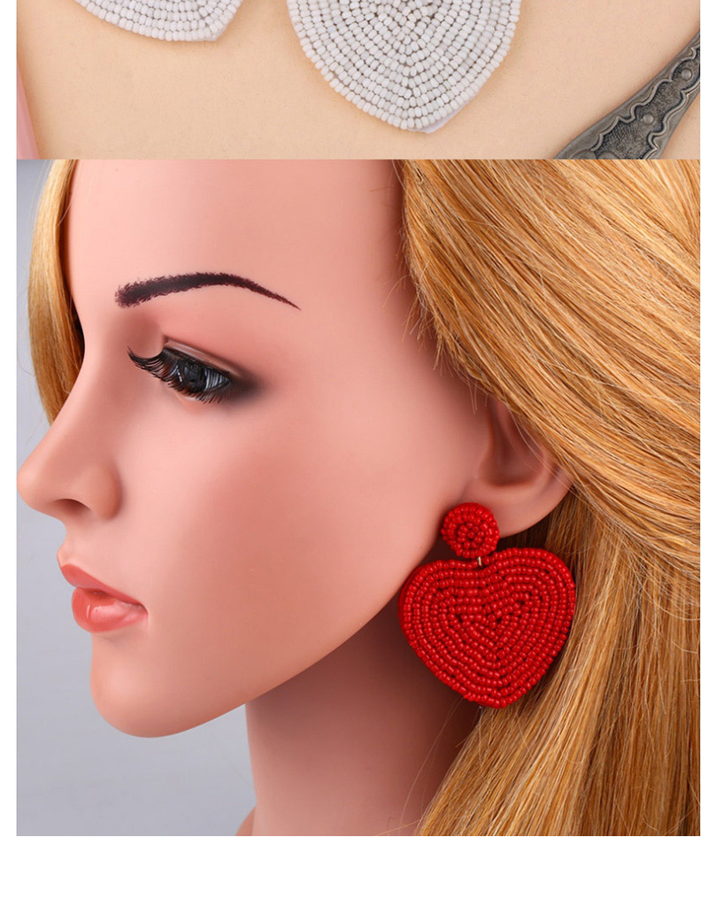 Fashion Red Mizhu Love Woven Earrings,Drop Earrings