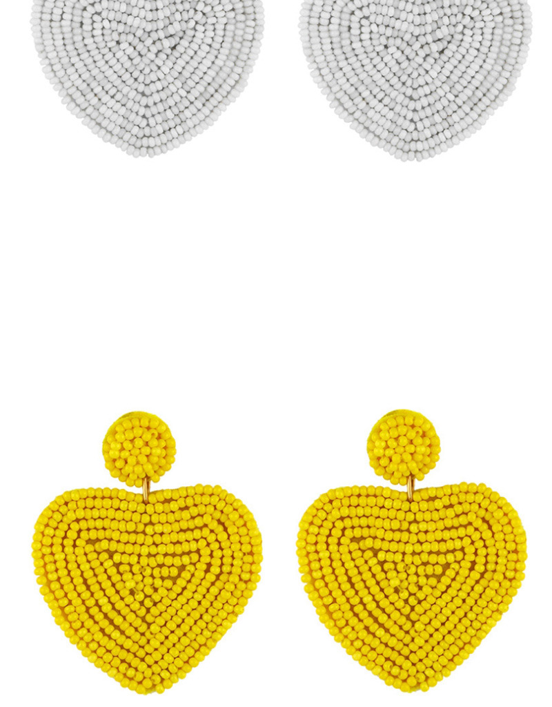 Fashion Yellow Mizhu Love Woven Earrings,Drop Earrings