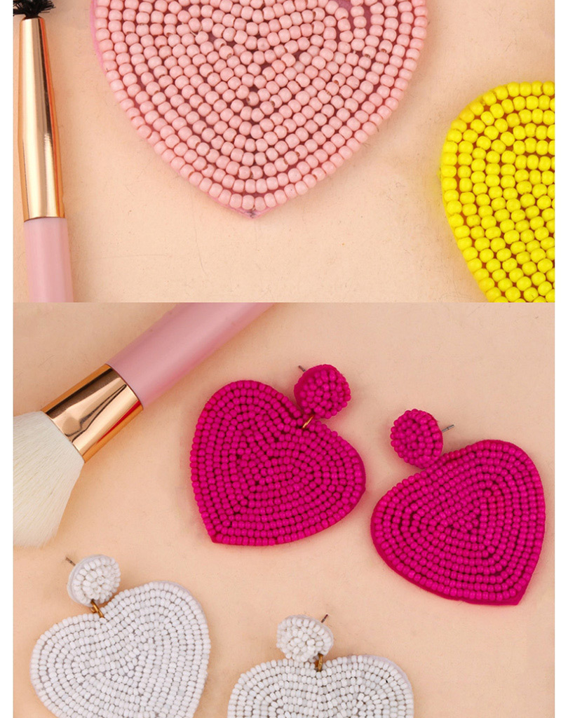 Fashion Pink Mizhu Love Woven Earrings,Drop Earrings