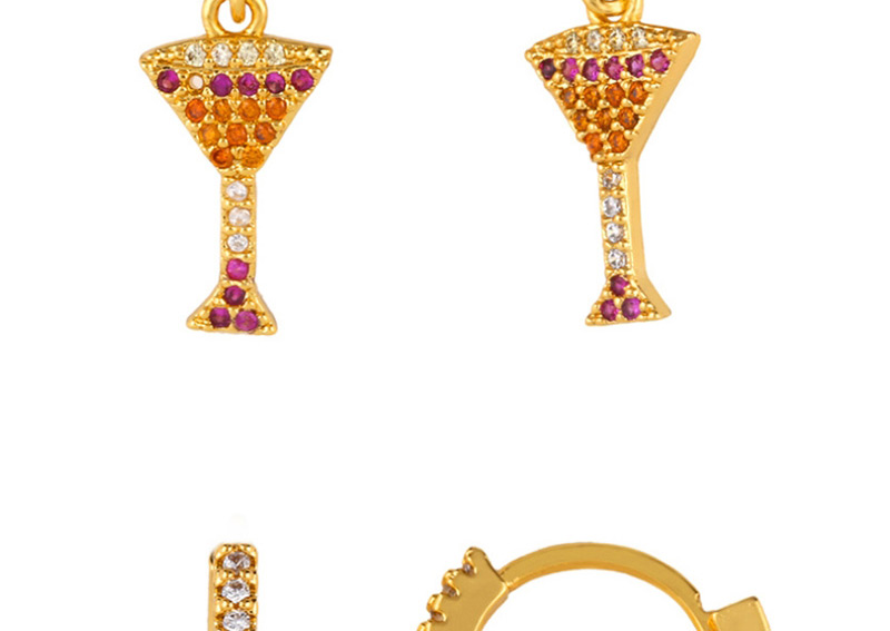 Fashion Wine Glass Zircon Earrings,Earrings