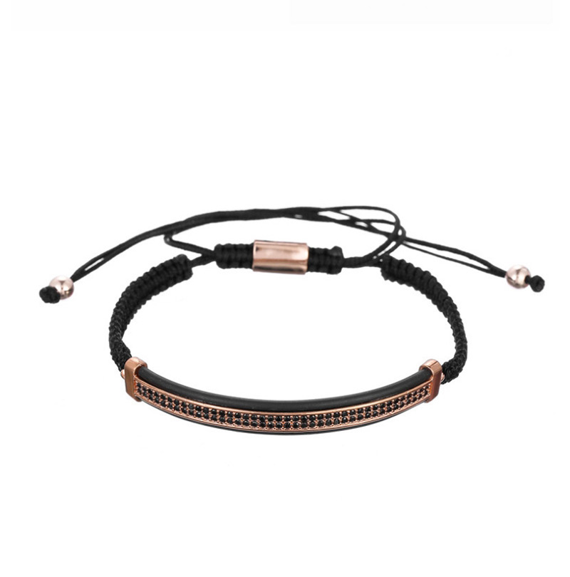 Fashion Silver Copper Micro-studded Braided Adjustable Bracelet,Bracelets