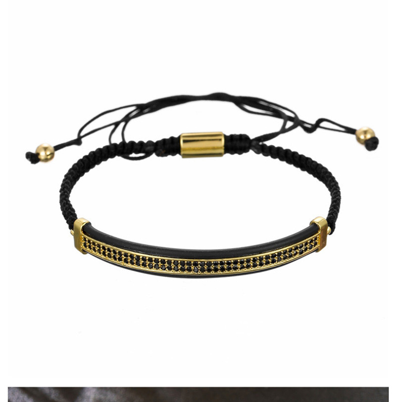 Fashion Rose Gold Copper Micro-studded Braided Adjustable Bracelet,Bracelets