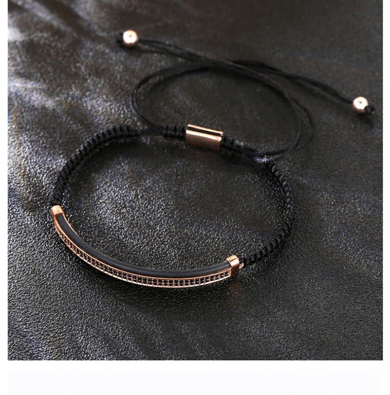 Fashion Gun Color Copper Micro-studded Braided Adjustable Bracelet,Bracelets