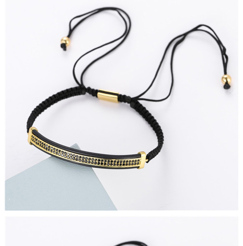 Fashion Gold Copper Micro-studded Braided Adjustable Bracelet,Bracelets