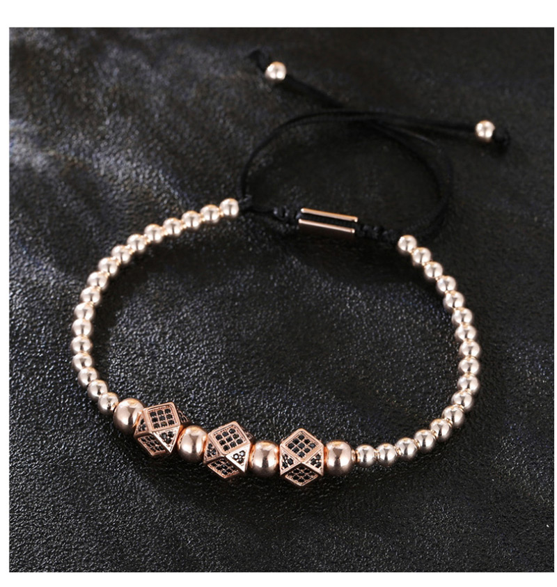 Fashion Silver Adjustable Copper Micro-set Woven Beaded Bracelet,Bracelets