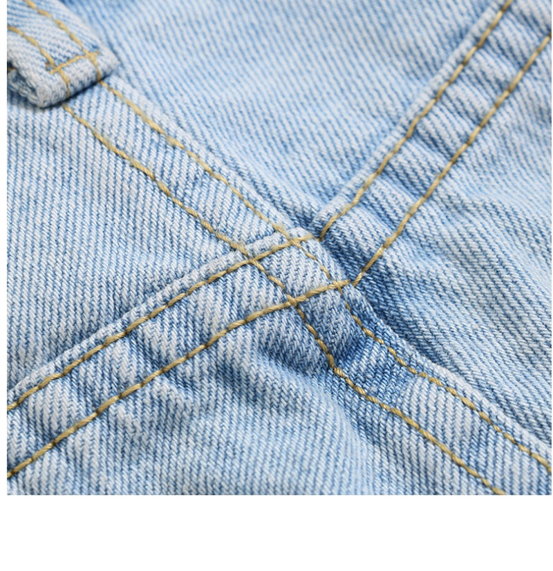 Fashion Light Blue Washed Holes Before And After Jeans,Denim