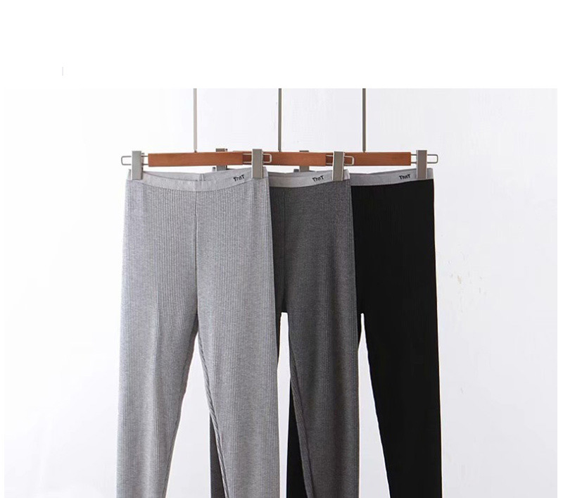 Fashion Light Grey Letter Side Thread Straight Pants,Pants