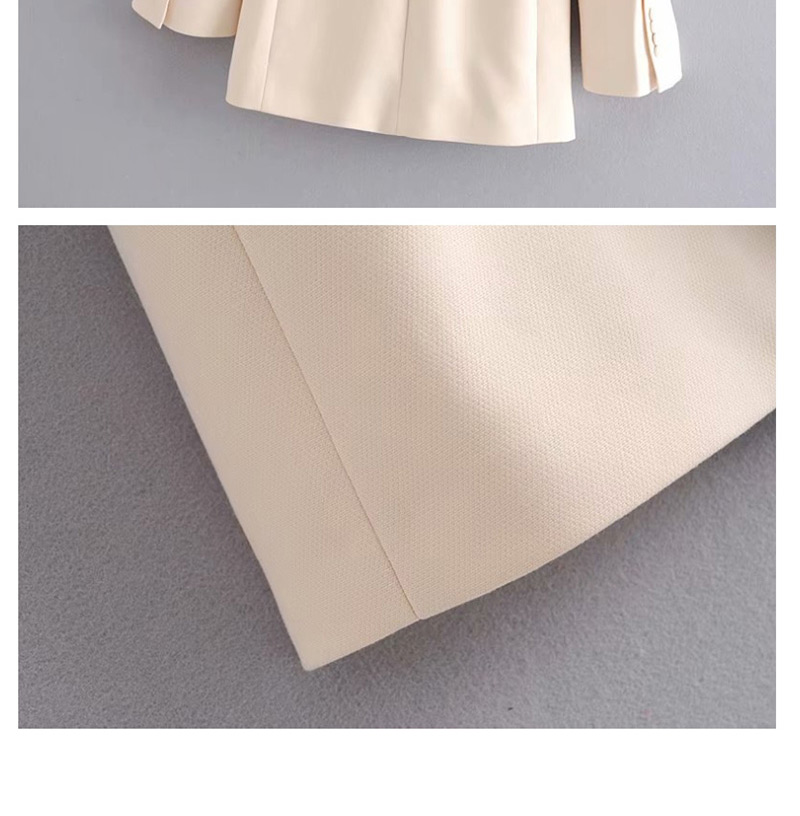 Fashion Creamy-white Solid Color Belt Suit,Coat-Jacket