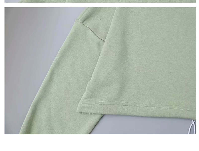 Fashion Green Solid Color Drawstring Round Neck Sweater,Hair Crown