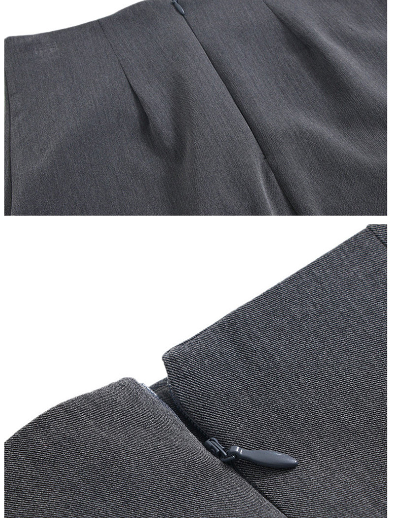 Fashion Gray Pleated Side Slit Irregular Skirt,Skirts