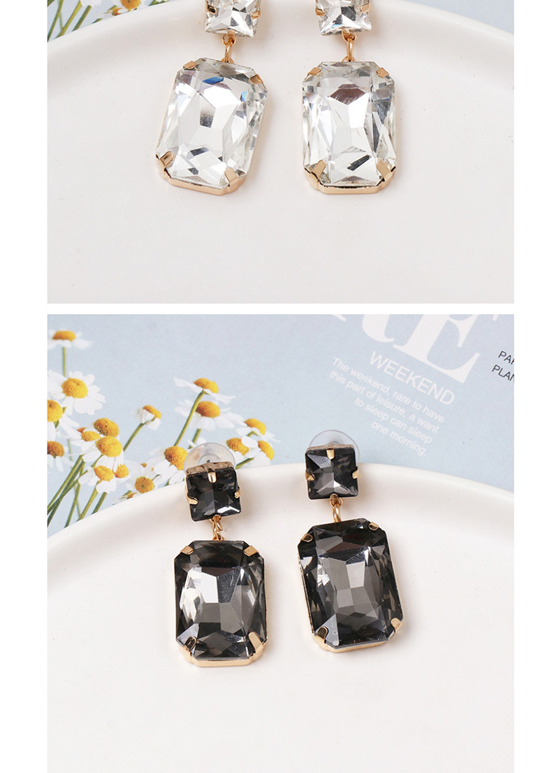 Fashion White Geometric Diamond Stud Earrings,Drop Earrings