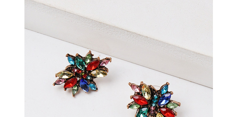 Fashion Color Geometric Diamond Stud Earrings,Stud Earrings