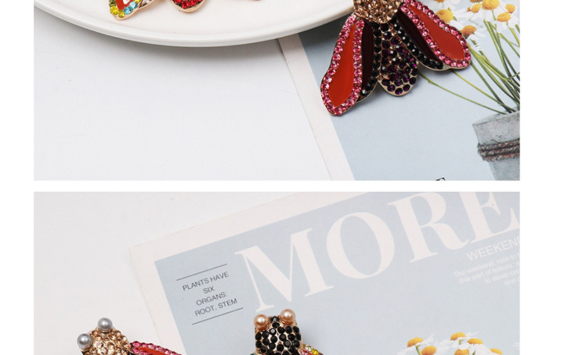 Fashion Red Insect Moth Stud Earrings,Stud Earrings