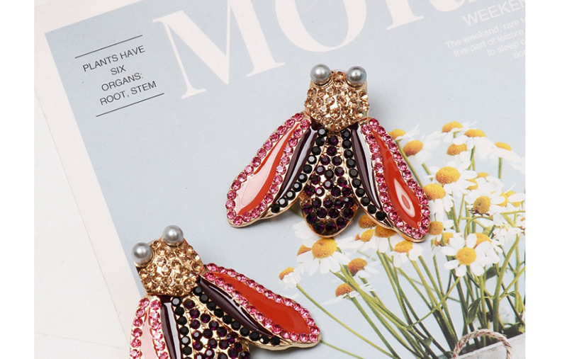 Fashion Red Insect Moth Stud Earrings,Stud Earrings