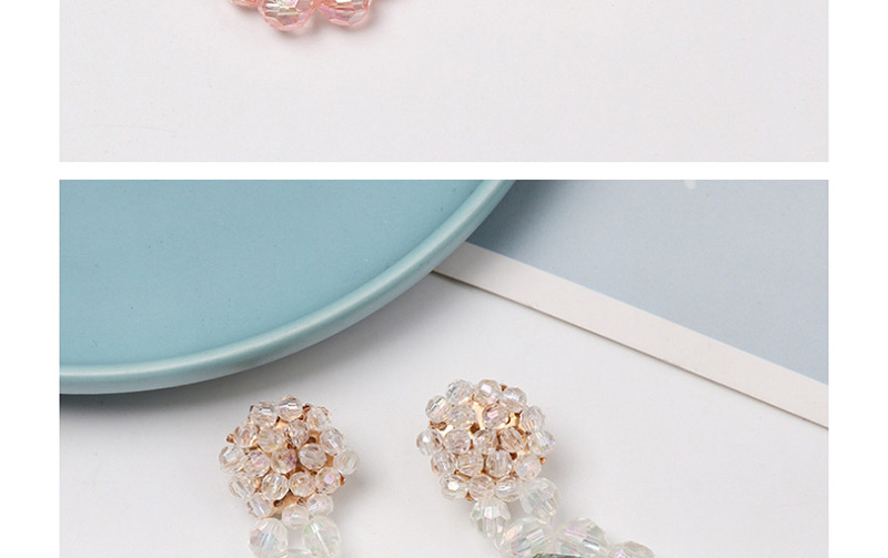 Fashion Pink Crystal Water Drops Acrylic Earrings,Drop Earrings