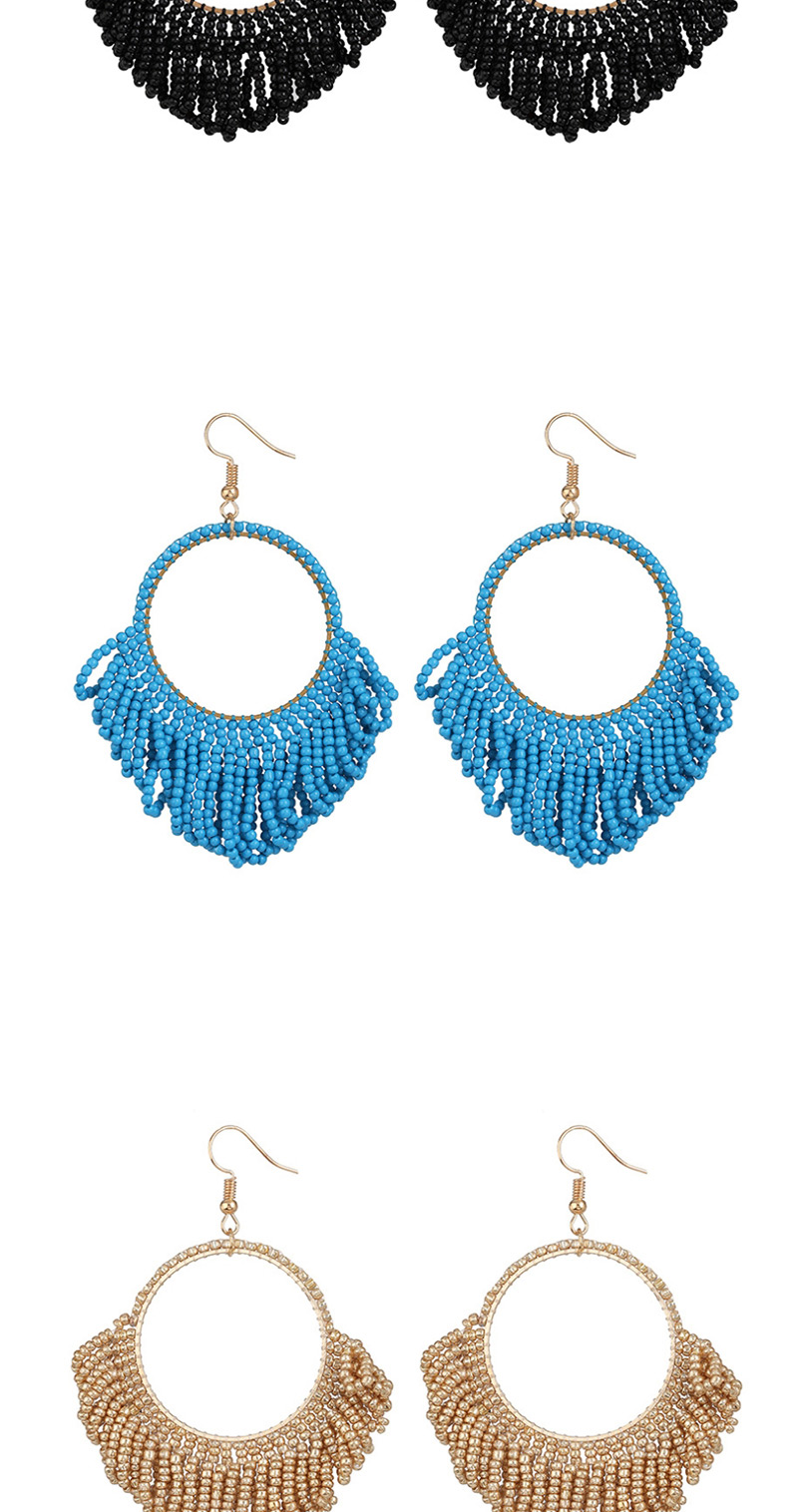 Fashion Color Mizhu Tassel Geometric Double Earrings,Drop Earrings