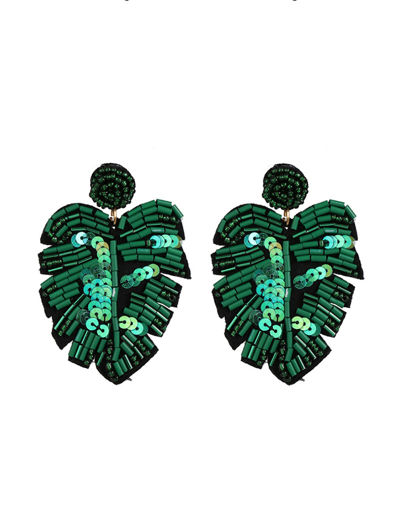 Fashion Light Green Leaf Rice Earrings,Drop Earrings
