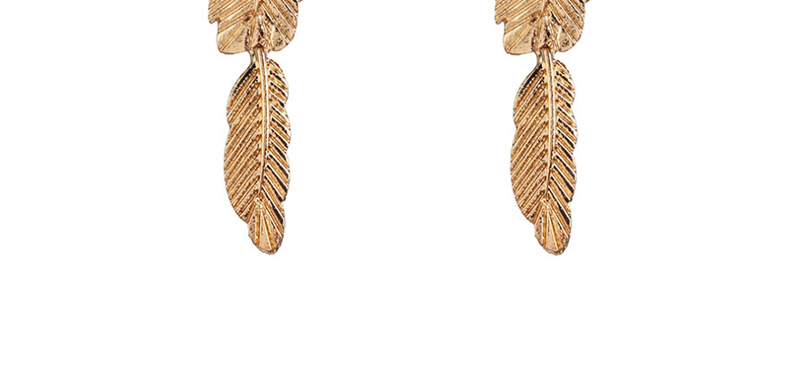 Fashion Gold Golden Feather Stud Earrings,Drop Earrings