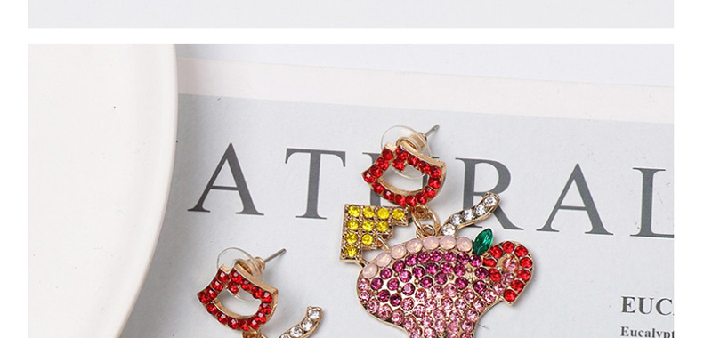 Fashion Color Micro-studded Fruit Wine Glass Earrings,Drop Earrings