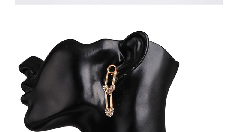 Fashion Gold Safety Pin Earrings,Stud Earrings