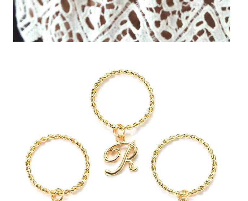Fashion Gold Note Letter Ring,Fashion Rings