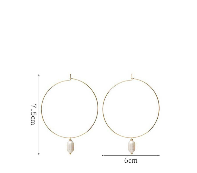 Fashion Silver Pearl Ear-rings,Hoop Earrings
