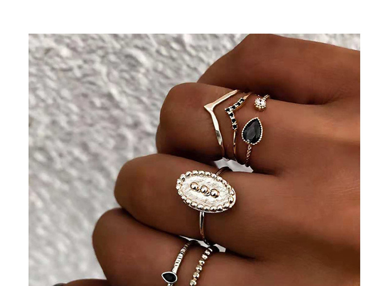Fashion Silver Alloy Ring 6 Piece Set,Rings Set