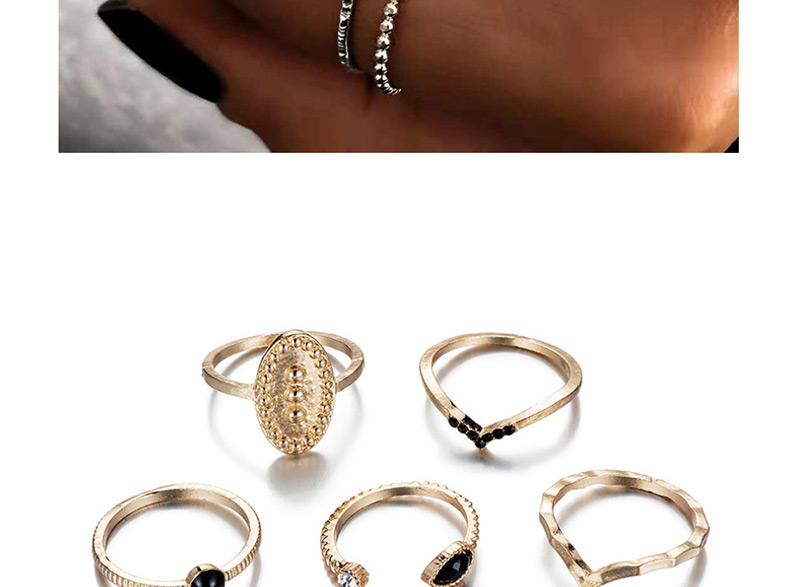 Fashion Silver Alloy Ring 6 Piece Set,Rings Set