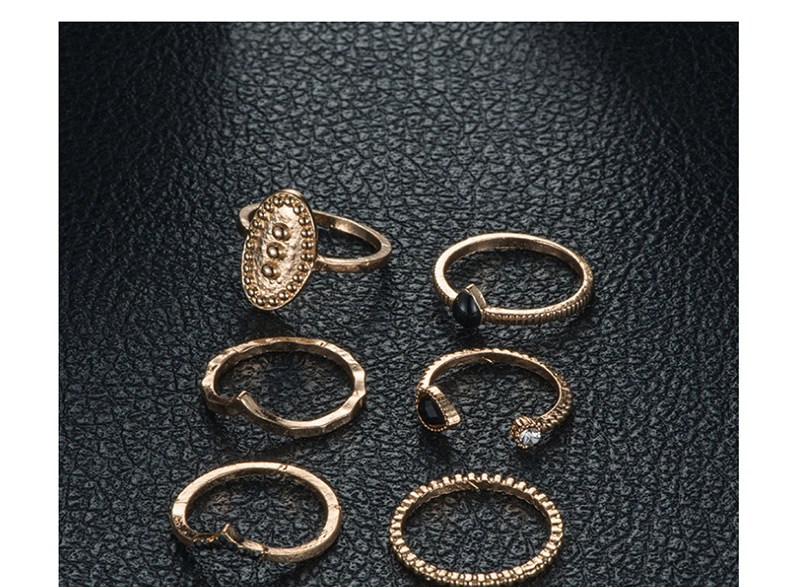 Fashion Gold Alloy Ring 6 Piece Set,Rings Set
