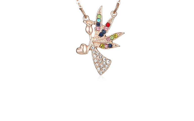 Fashion Color Crystal Angel Necklace,Pendants