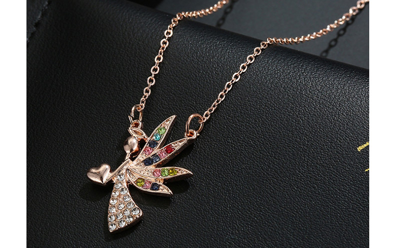 Fashion Color Crystal Angel Necklace,Pendants