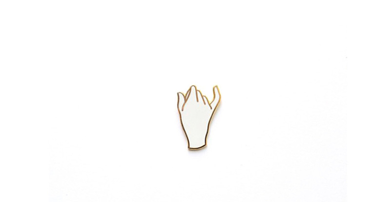 Fashion Gold Palm Backpack Drop Oil Brooch,Korean Brooches