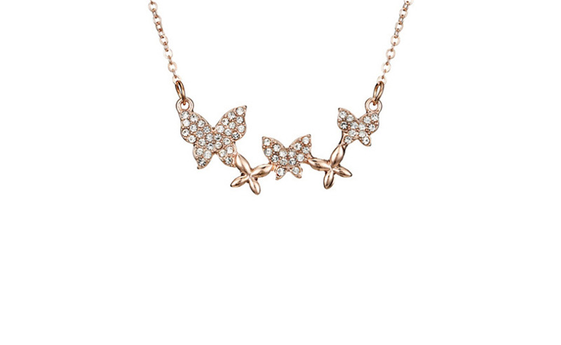 Fashion Gold Crystal Bow Necklace,Pendants