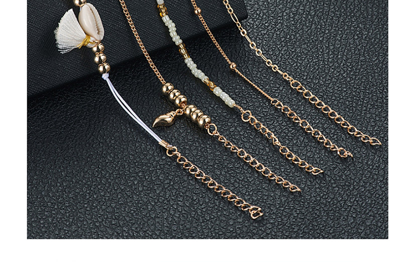 Fashion Gold Woven Shell Bracelet Set,Rings Set