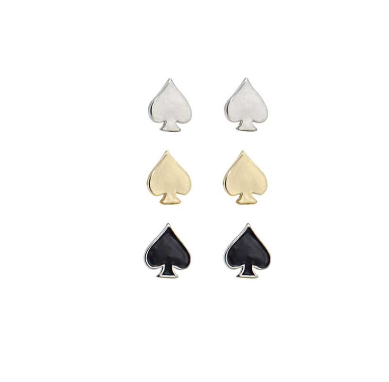 Fashion Gold: Silver And Black Peach Heart Earrings Set,Earrings set