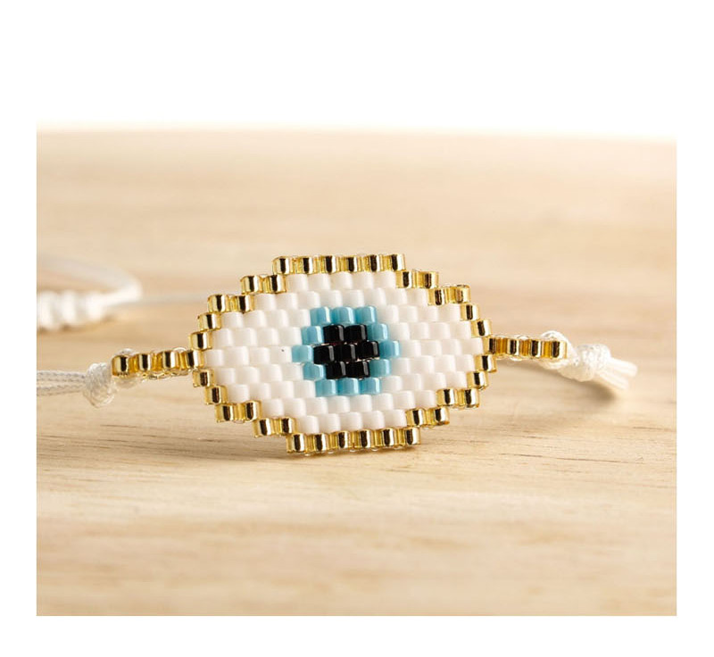 Fashion Yellow Rice Beads Woven Eye Tassel Bracelet,Beaded Bracelet