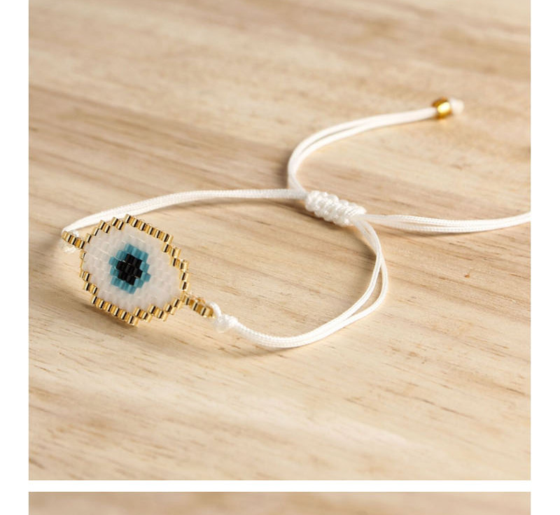 Fashion White Rice Beads Woven Eye Tassel Bracelet,Beaded Bracelet