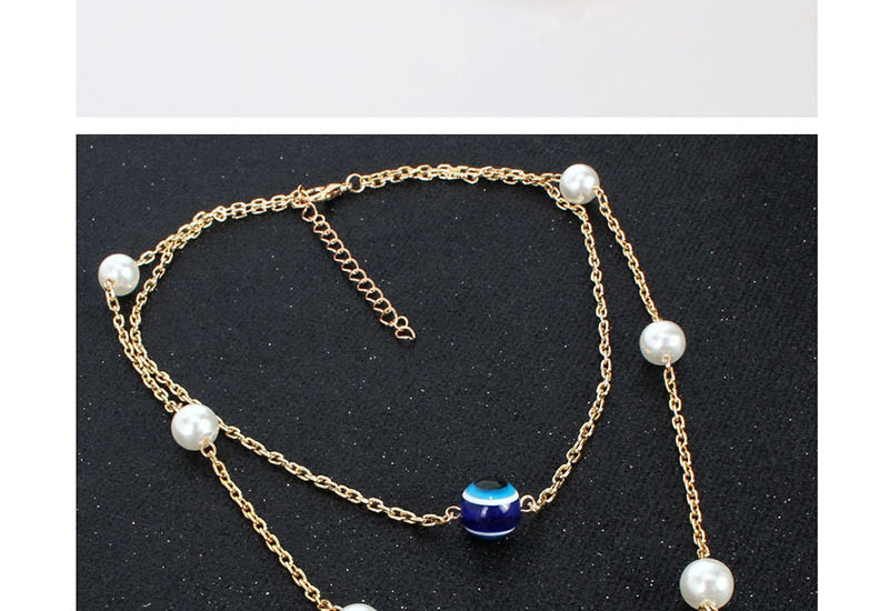 Fashion Gold Moon Pine Stone Imitation Pearl Multi-layer Combination Necklace,Multi Strand Necklaces