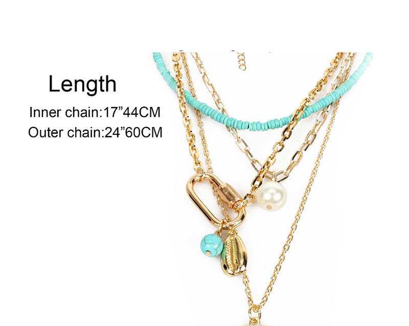 Fashion Gold Alloy Shell Multi-layer Necklace,Multi Strand Necklaces