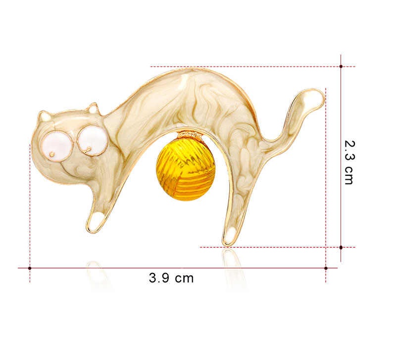 Fashion Yellow Alloy Dripping Cat Brooch,Korean Brooches