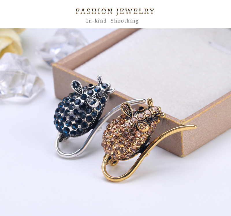 Fashion Gold Alloy Diamond Mouse Brooch,Korean Brooches