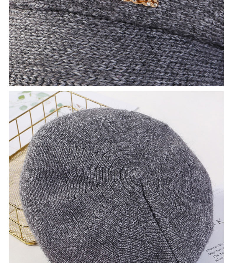 Fashion Gray Plush Earmuffs Knit Cap,Sun Hats