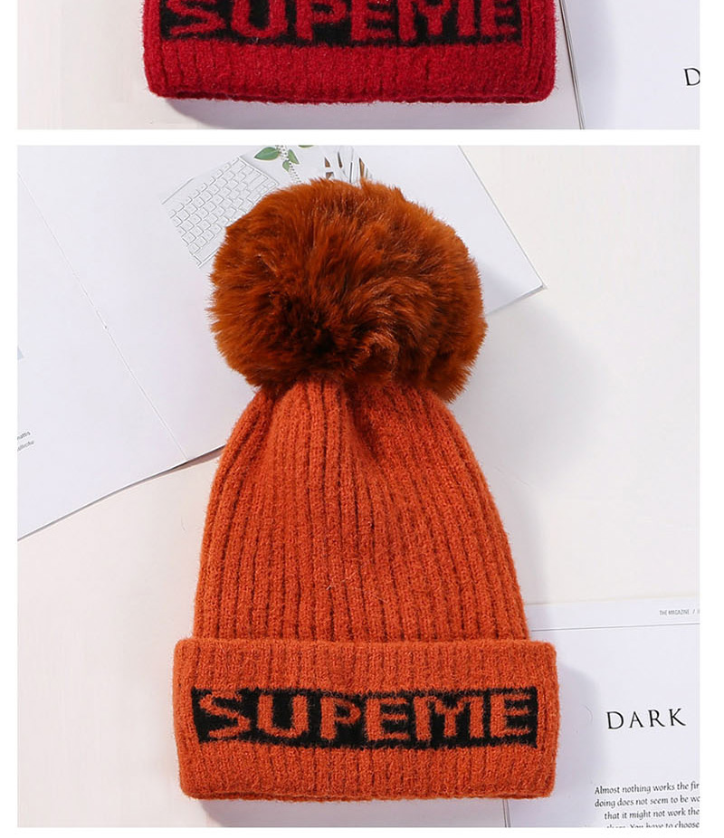 Fashion Red Letter Knit Velvet Thick Wool Hat,Knitting Wool Hats